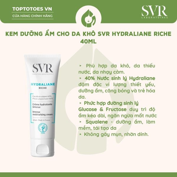 Kem dưỡng SVR Hydraliane Riche 40ml