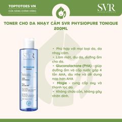 Nước cân bằng làm sạch sâu cho da mặt nhạy cảm SVR Physiopure Tonique 200ml