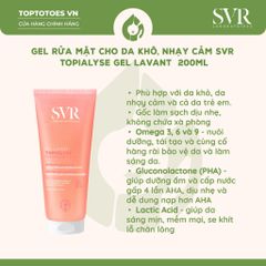 Gel rửa mặt SVR Topialyse Gel Lavant
