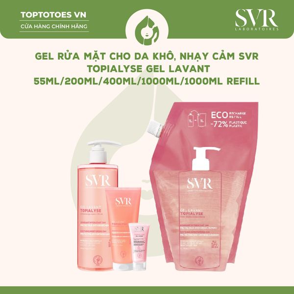 Gel rửa mặt SVR Topialyse Gel Lavant 1000ml (Túi)
