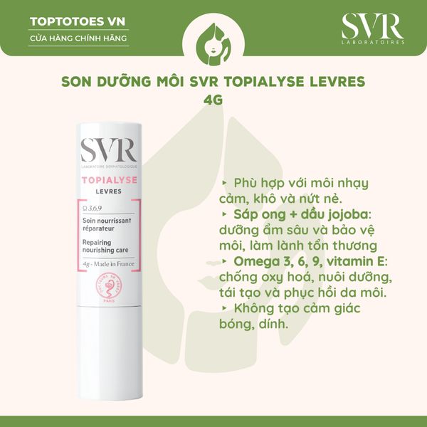 Son dưỡng môi SVR Topialyse Levres 4g