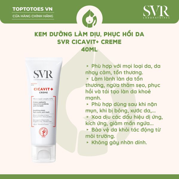 Kem dưỡng SVR Cicavit+ Creme 40ml