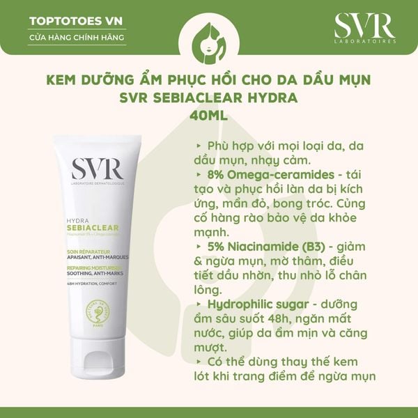 Kem dưỡng SVR Sebiaclear Hydra 40ml
