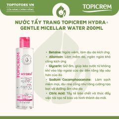 Nước tẩy trang Topicrem Gentle Micellar Water - 200ml (hồng)