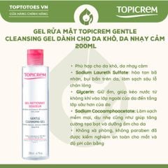 Gel rửa mặt Topicrem Gentle Cleansing Gel 200ml (hồng)