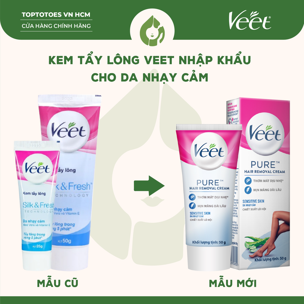 Kem tẩy lông Veet - Hồng 50g (da thường)