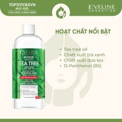 Nước tẩy trang làm sạch sâu, hỗ trợ giảm mụn EVELINE TEA TREE PURIFYING MICELLAR LOTION - 500ML