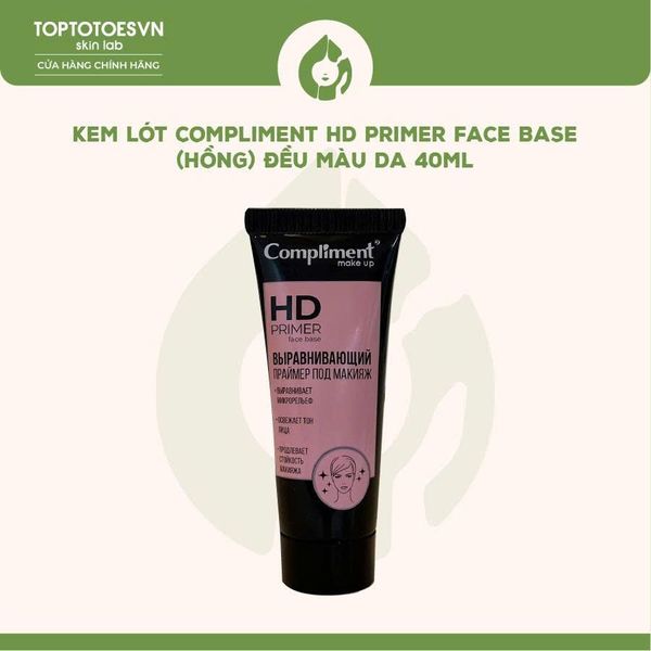 Kem lót Compliment HD Primer Face Base (hồng) đều màu da 40ml