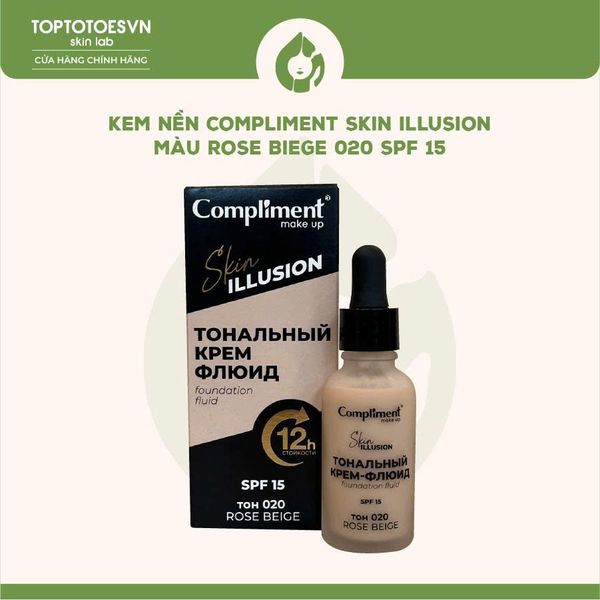 Kem nền Compliment Skin Illusion màu Rose Biege 020 SPF 15
