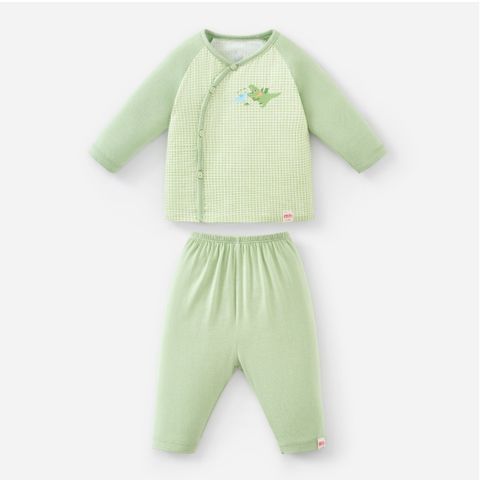 [M&B] Bộ tay dài cài bên caro dino PM (NB-24m)
