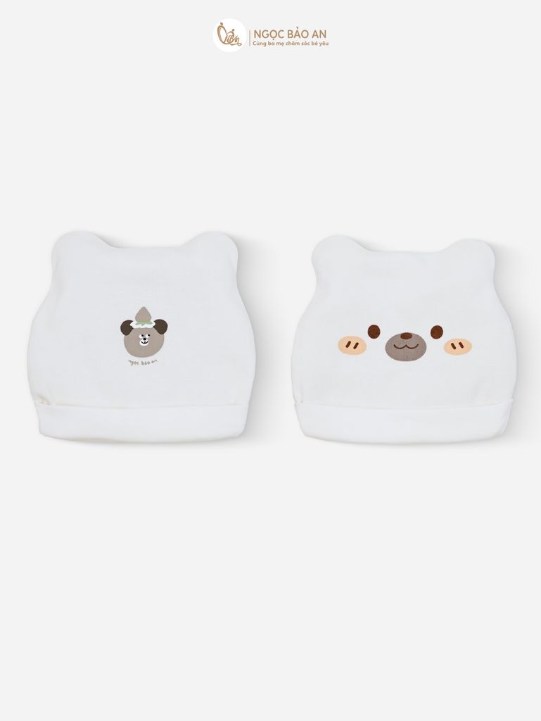 [M&B] Set 2 nón bo cotton M&B in hình họa tiết (Combo Sơ Sinh Cotton 2025)