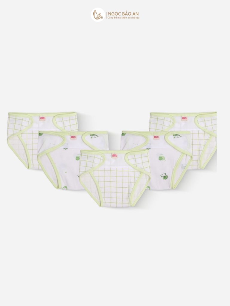 [M&B] Combo Sơ Sinh cotton tone Xanh Bơ in hình họa tiết đầy đủ phụ kiện(CBSScotton2025)