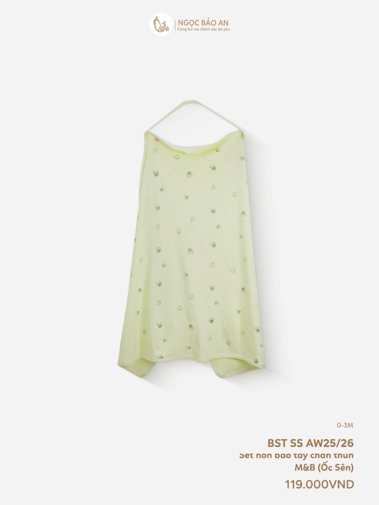 [M&B] Khăn choàng đa năng cotton họa tiết củ cải & ốc sên 85x100cm