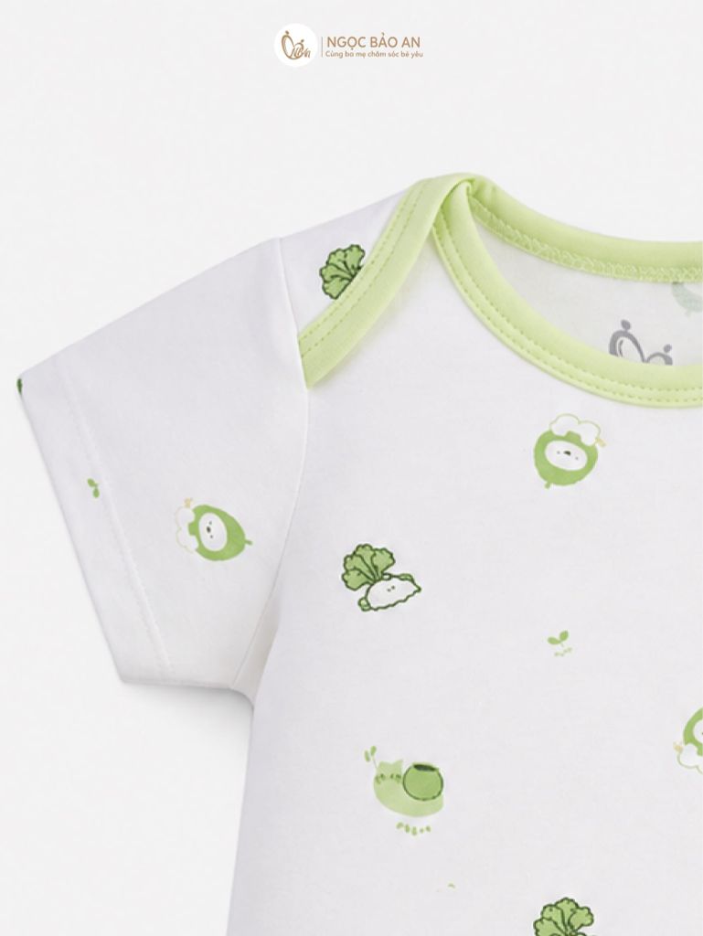 [M&B] Bodychip tay ngắn cotton củ cải và ốc sên