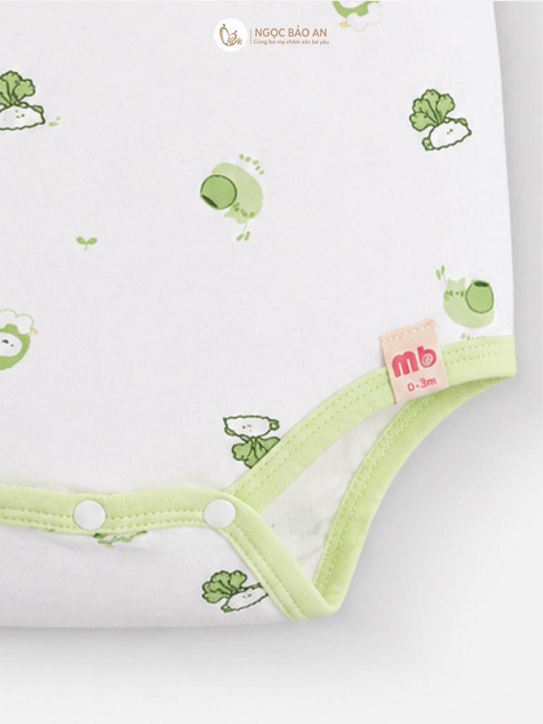 [M&B] Bodychip tay ngắn cotton củ cải và ốc sên