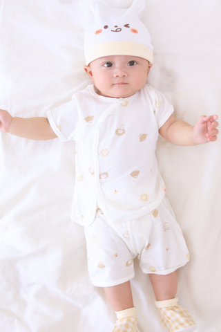 [M&B] Bộ ngắn cài bên cotton gấu cooking PM