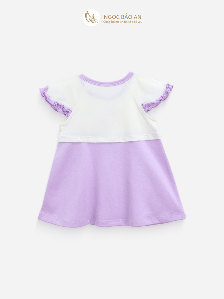 [M&B] Đầm xòe cotton M&b tay ngắn tone tím (Unicorn)