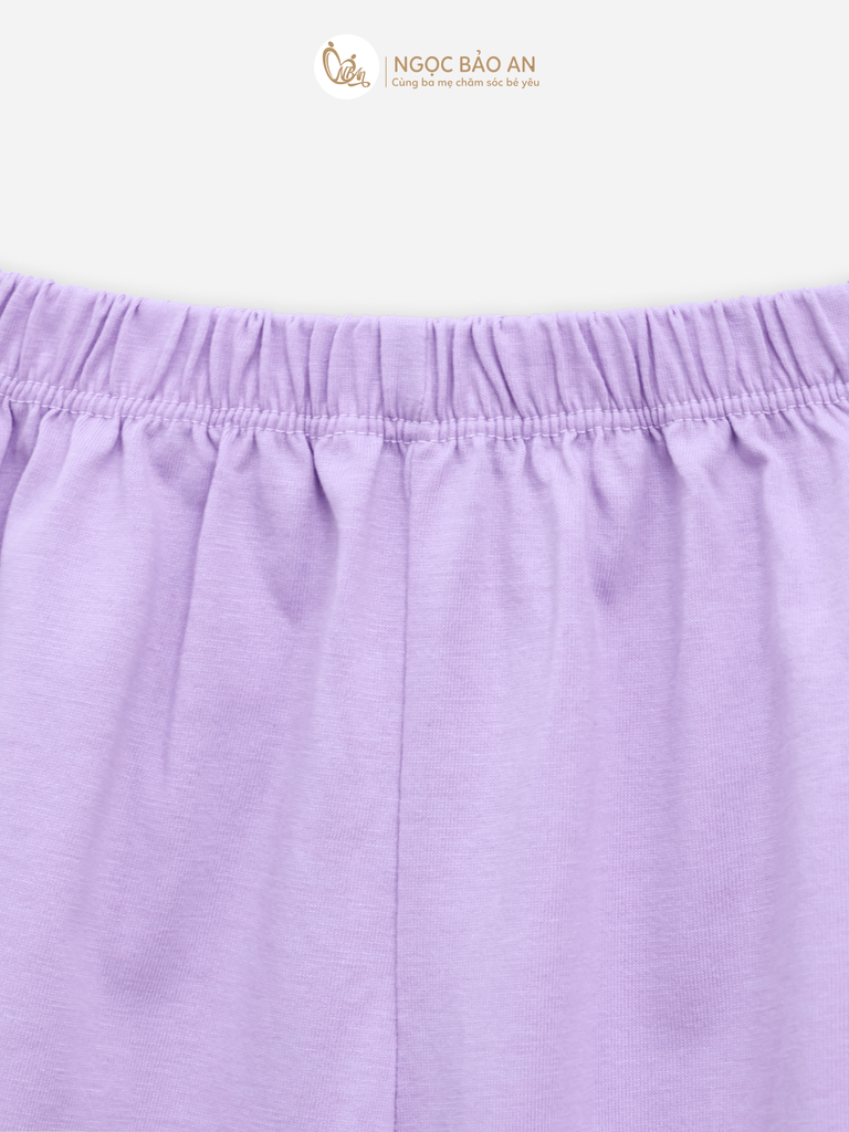 [M&B] BST CANDY: Bộ áo quần tay dài cotton M&b cho bé (Kem Tím)