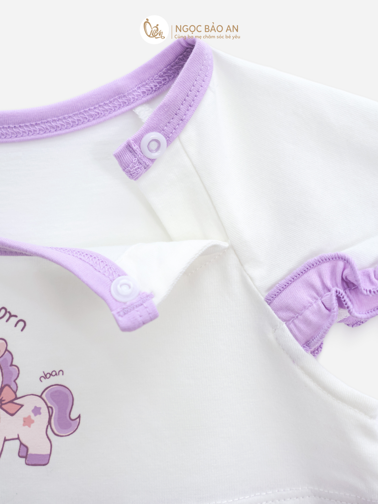 [M&B] Đầm xòe cotton M&b tay ngắn tone tím (Unicorn)