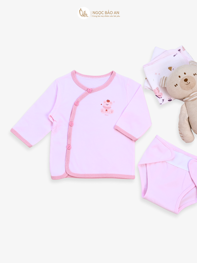 [HONEY] Set 5 áo cotton in hình dành cho bé sơ sinh