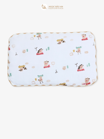Gối nằm cotton in hình sơ sinh M&b