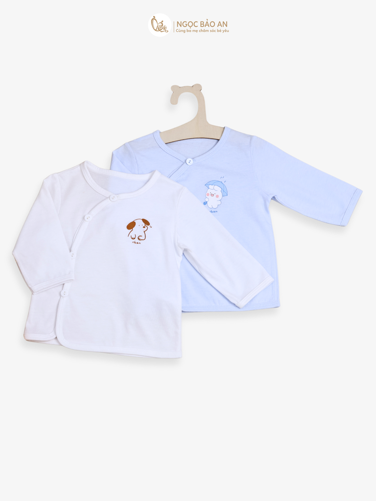 [HONEY] Set 5 áo cotton in hình dành cho bé sơ sinh