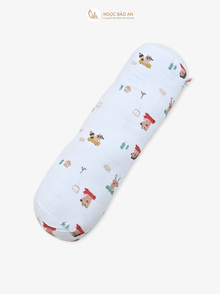 [M&B] Gối ôm cotton in hình sơ sinh 17x40cm