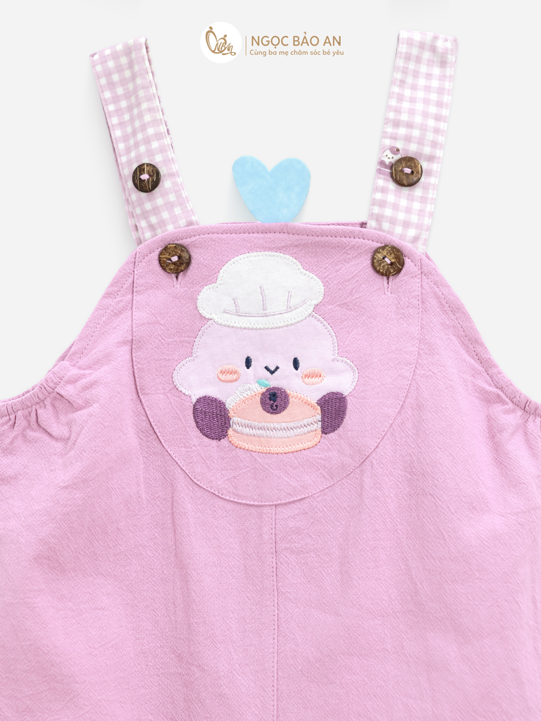 [M&B] BST CANDY: Set Áo + Yếm cotton M&b cho bé (Đầu Bếp Kem)