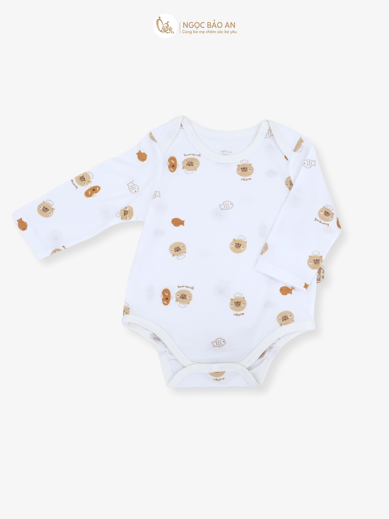 [MẪU 2025] Bodychip tay dài cotton Honey sơ sinh cho bé (Nb-6m)