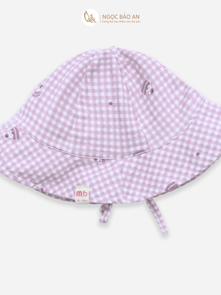 [M&B] BST CANDY: Set áo tay ngắn + Quần giả váy kèm nón bèo cotton M&b cho bé (Kẹo Dâu)