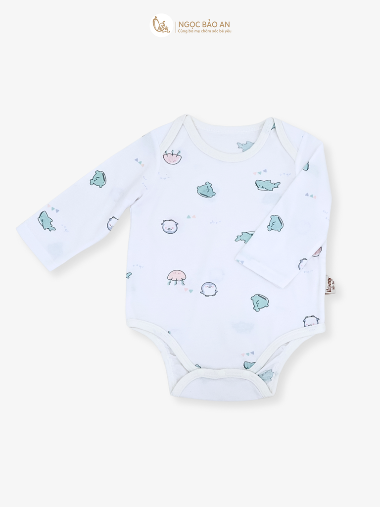 [MẪU 2025] Bodychip tay dài cotton Honey sơ sinh cho bé (Nb-6m)
