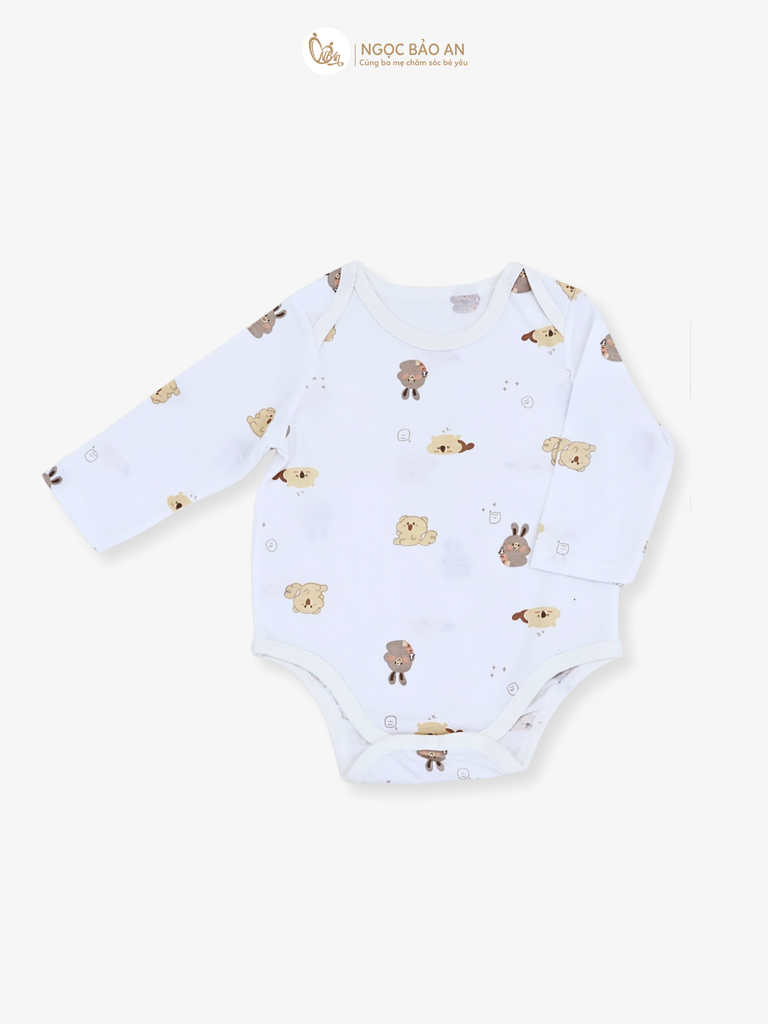 [MẪU 2025] Bodychip tay dài cotton Honey sơ sinh cho bé (Nb-6m)