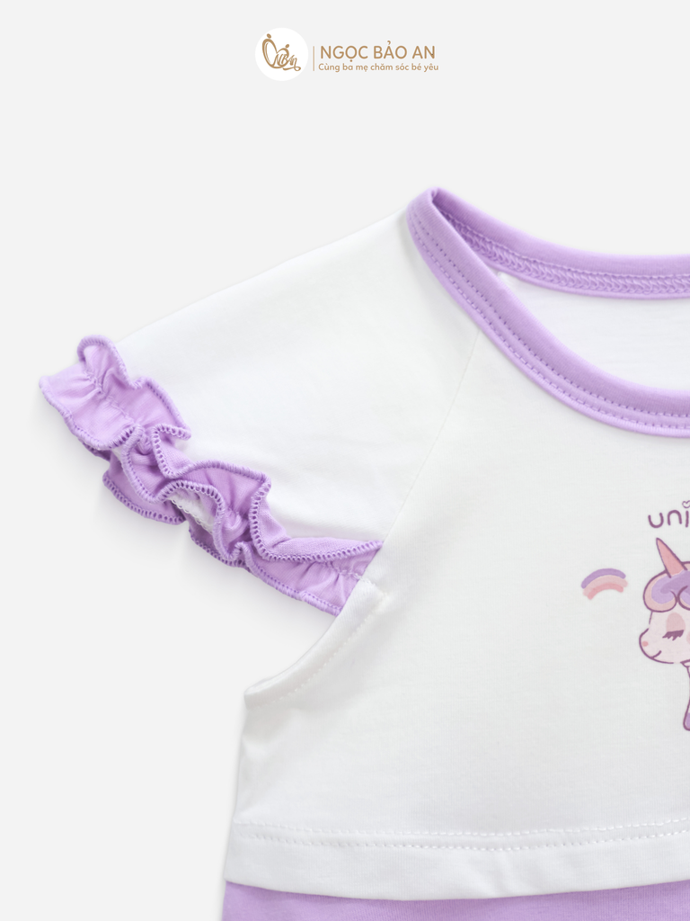 [M&B] Đầm xòe cotton M&b tay ngắn tone tím (Unicorn)