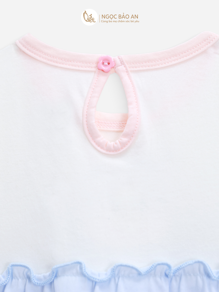 [M&B] Đầm tầng dáng xòe cotton M&b tay ngắn bé gái (Sweet Cat)