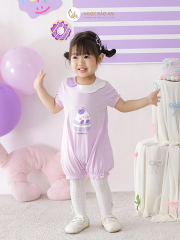 [M&B] BST CANDY: Body đùi tay ngắn cotton M&b cho bé (Blueberry)