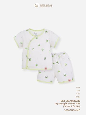 [M&B] Bộ ngắn cài bên cotton củ cải ốc sên
