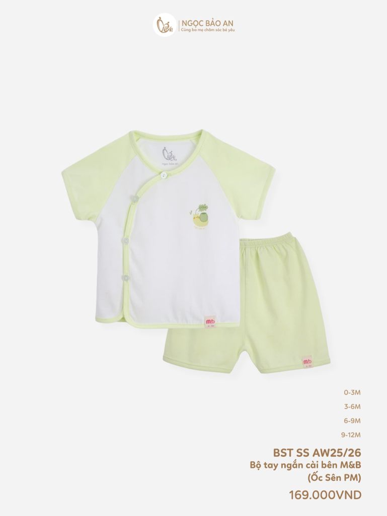 [M&B] Bộ ngắn cài bên cotton ốc sên PM