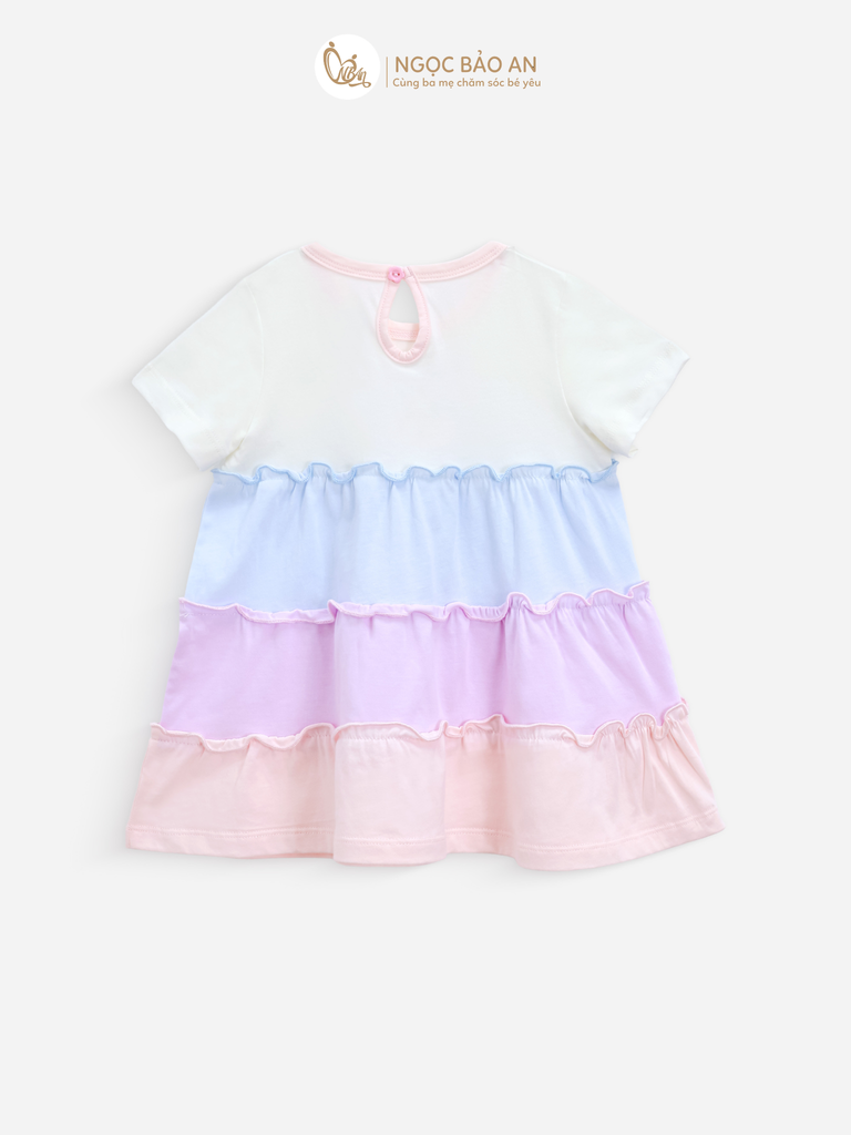 [M&B] Đầm tầng dáng xòe cotton M&b tay ngắn bé gái (Sweet Cat)