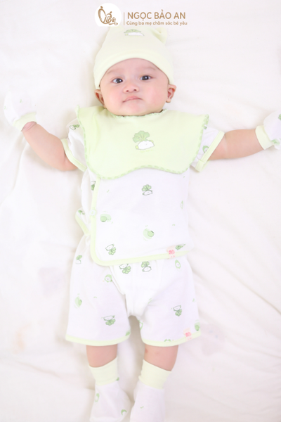[M&B] Bộ ngắn cài bên cotton củ cải ốc sên