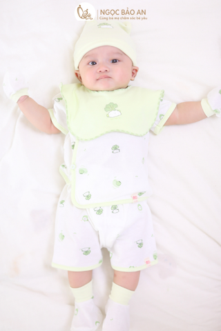 [M&B] Bộ ngắn cài bên cotton củ cải ốc sên