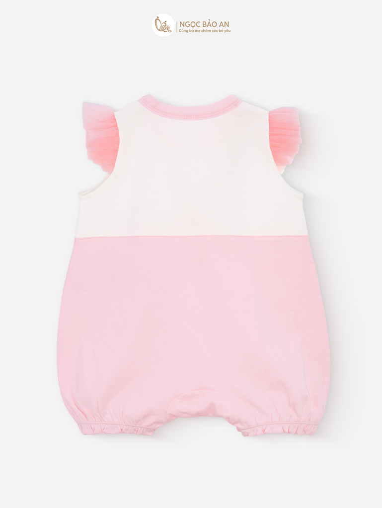 [M&B] Body đùi cotton bé gái tay cánh tiên (Bạch Tuộc Hồng)