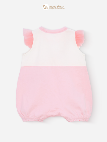 [M&B] Body đùi cotton bé gái tay cánh tiên (Bạch Tuộc Hồng)