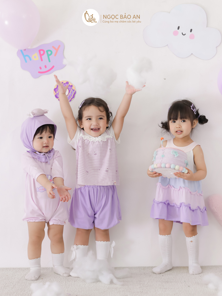 [M&B] BST CANDY: Body đùi tay lửng cotton M&b cho bé (Kẹo Cute)