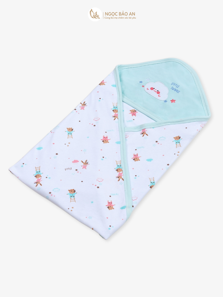 [M&B] Khăn choàng ủ sơ sinh 2 lớp mềm mại