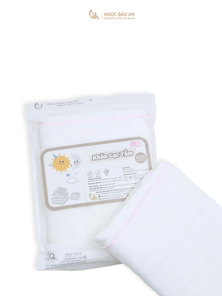 [M&B] Khăn Gạc Tắm Cao Cấp 4 Lớp M&b 75x85cm