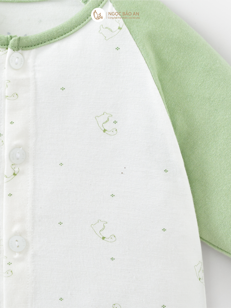 [M&B] Bộ tay dài cài giữa dino ngọc (NB-24m) [CBSSVISCOSE]