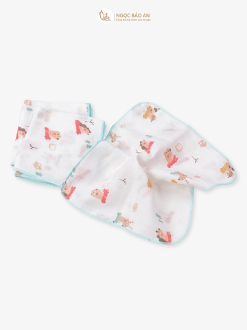[M&B] Combo 5 khăn gạc xô 4 lớp in hình nhím ngọc sweetie
