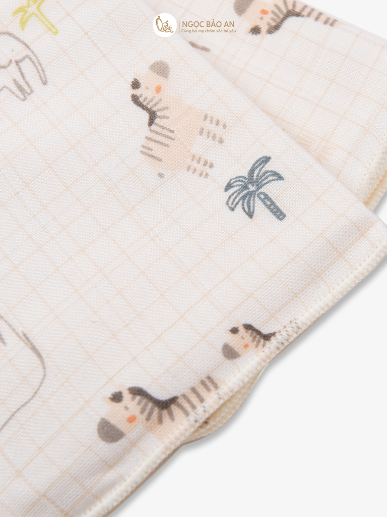 [M&B] Set 5 khăn gạc sữa sợi tre in hình 25cmx25cm