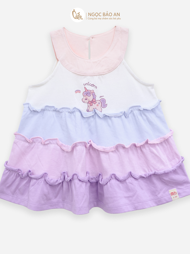 [M&B] Đầm tầng dáng yếm xòe cotton M&b tone tím (Unicorn)