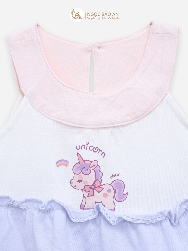 [M&B] Đầm tầng dáng yếm xòe cotton M&b tone tím (Unicorn)